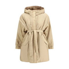 Max Mara Beige Polyester Full-Length Jacket