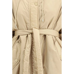 Max Mara Beige Polyester Full-Length Jacket