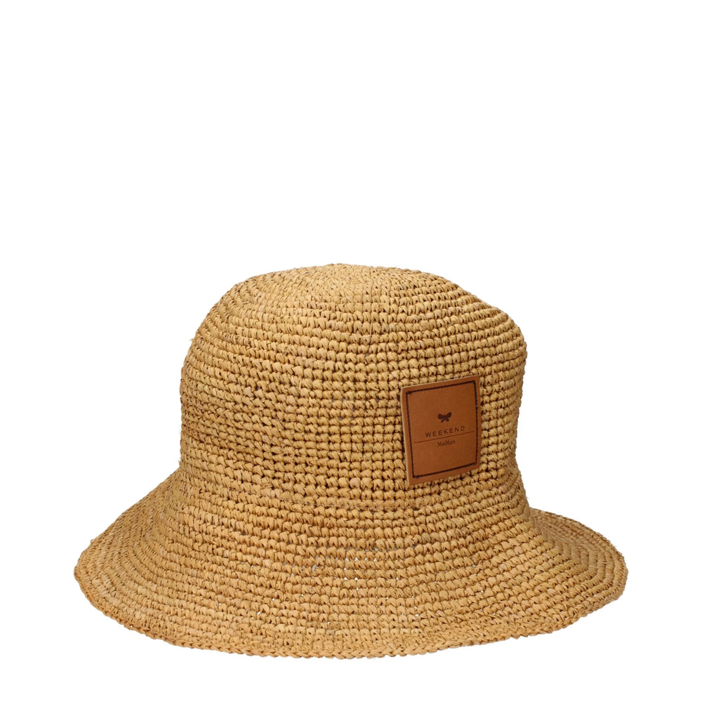 Max Mara Beige Raffia Bucket Hats - 57 cm|S