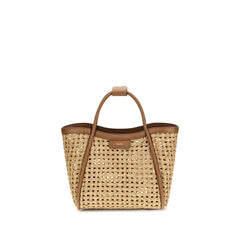 Max Mara Beige Raffia Shoulder Bag