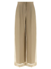 Max Mara Beige Silk Casual Pants