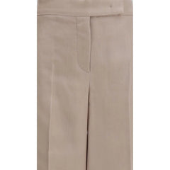 Calças casuais de seda bege Max Mara
