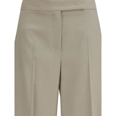 Max Mara Beige Wool Oves Aries Bermuda Shorts