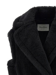 Max Mara Black Alpaca Leather Sleeveless Jacket - IT42