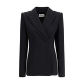 Max Mara Black Fleece Wool Coat