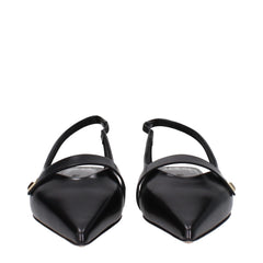 Max Mara Black Leather Ballet Flats