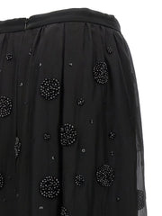 Max Mara Black Silk Midi Skirt - IT40