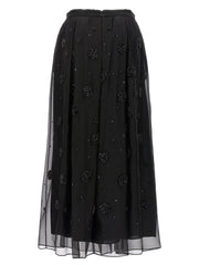 Max Mara Black Silk Midi Skirt - IT40