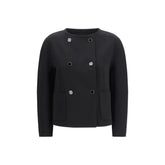 Max Mara Black Triacetate Full-Length Jacket