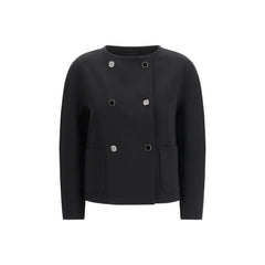 Max Mara Black Triacetate Full-Length Jacket
