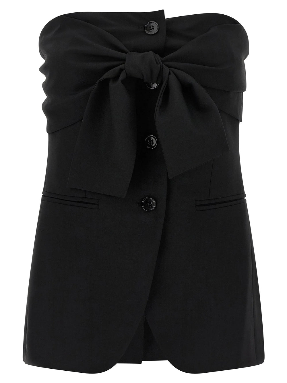 Max Mara Black Virgin Wool Tank Tops