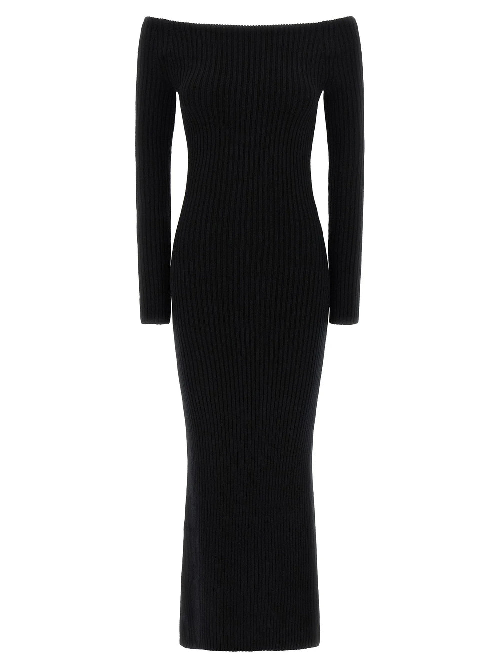 Max Mara Black Wool Long Dress