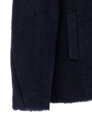 Max Mara Blue Alpaca Leather Coat