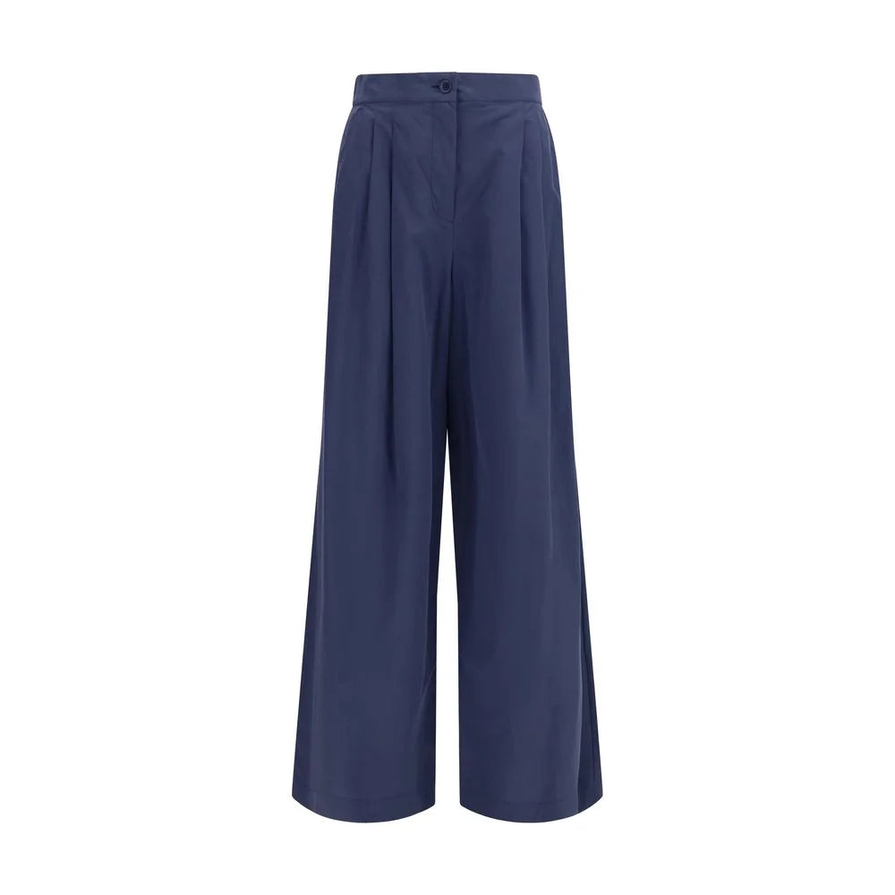 Max Mara Blue Cotton Casual Pants