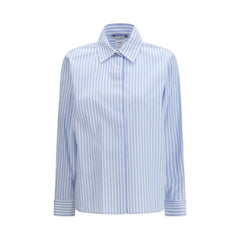 Max Mara Blue Cotton Pattern Shirt - IT40 | M