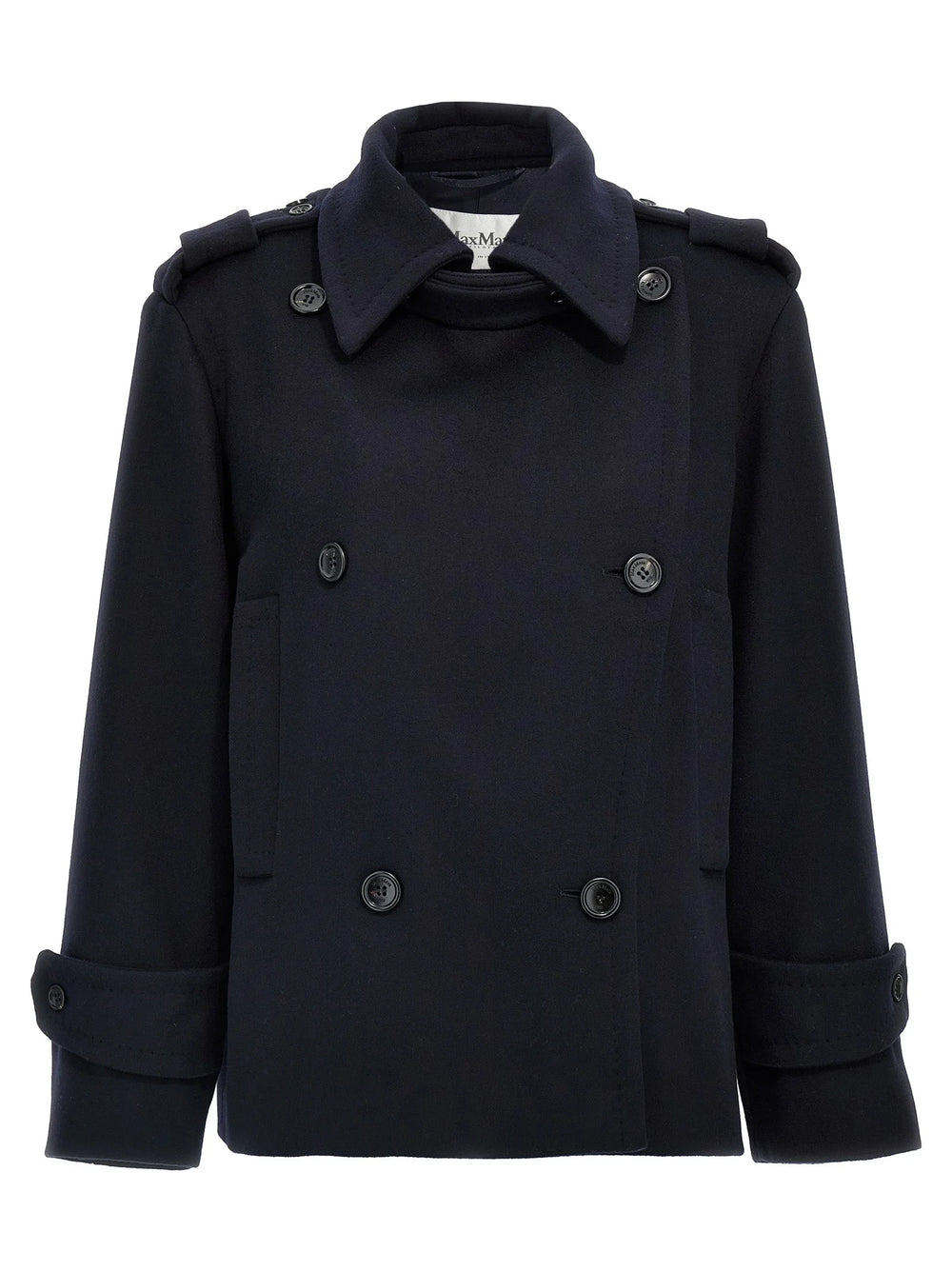 Max Mara Blue Virgin Wool Coat - IT42