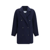 Max Mara Blue Wool Oves Aries Full-Length Jacket