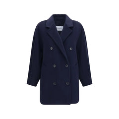 Max Mara Blue Wool Oves Aries Full-Length Jacket