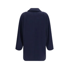 Max Mara Blue Wool Oves Aries Full-Length Jacket