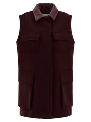 Max Mara Bordeaux Virgin Wool Sleeveless Jacket - IT38