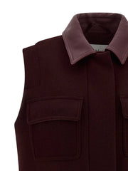 Max Mara Bordeaux Virgin Wool Sleeveless Jacket - IT38