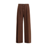 Max Mara Brown Cotton Casual Pants