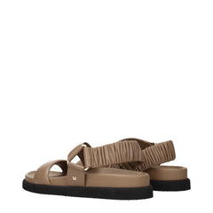 Max Mara hnědé kožené ploché sandály
