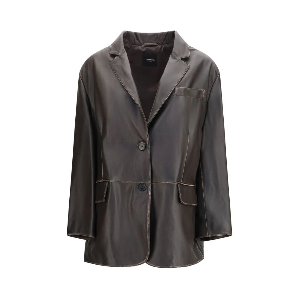 Max Mara Brown Leather Jacket