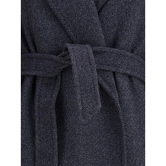 Max Mara Denim-effect Wool Carnia Coat - Wrap Coats