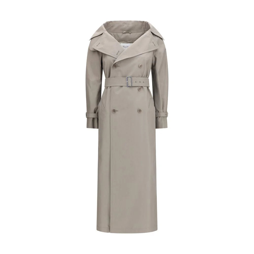 Max Mara Gray Cotton Trench Coat - IT40 | M