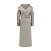 Max Mara Gray Cotton Trench Coat - IT42 | L