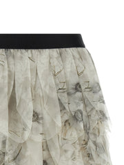 Max Mara Gray Silk Long Skirt - IT40