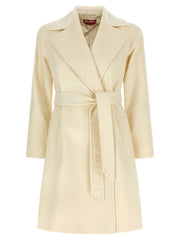 Max Mara White Virgin Wool Coat - IT46