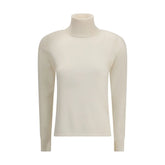 Max Mara White Wool Turtleneck