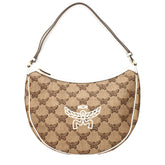 MCM Beige Raffia Shoulder Bag