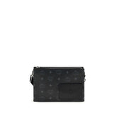 MCM Μαύρη Τσάντα Ώμου από Δέρμα Γελάδας Bos Taurus