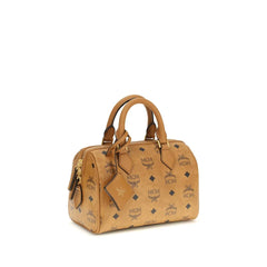 MCM Brown Fabric Handbag