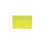 MCM Spectrum Diamond Mini Neon Yellow Visetos Leather Card Case Holder Wallet - Card Cases