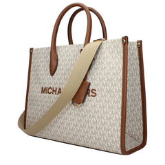 حقيبة يد من Michael Kors مصنوعة من القماش باللون البيج