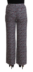 Michael Kors Black High Waist Printed Straight Pants - IT42|M - Trousers