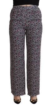 Michael Kors Black High Waist Printed Straight Pants - IT42|M - Trousers