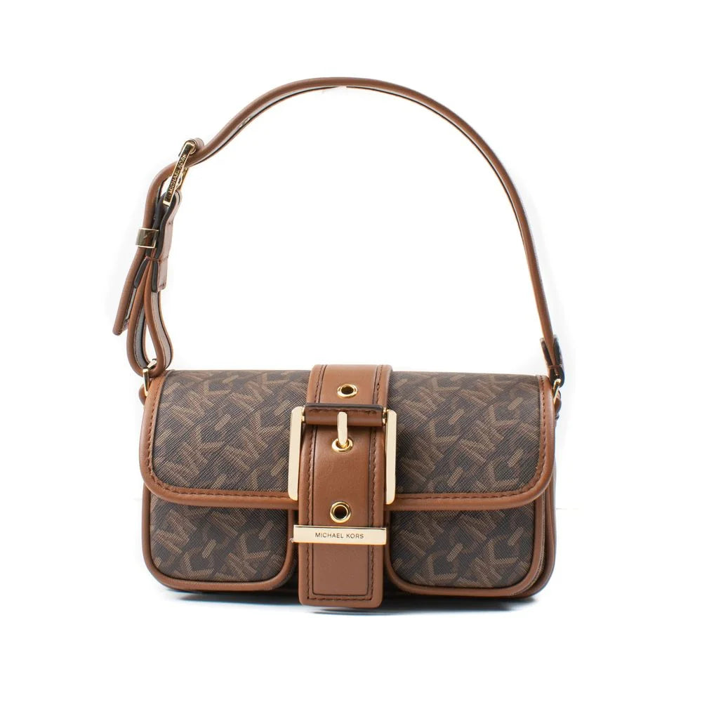 Michael Kors Brown Canvas Shoulder Bag