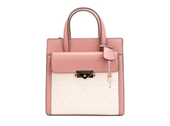 Michael Kors Cece Small Pink PVC North South Flap Tote Crossbody Bag Purse - Cross Body Bags