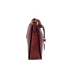 Michael Kors Gabby Small Dark Cherry Leather Foldover Hobo Crossbody Bag - Cross Body Bags