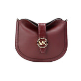 Michael Kors Gabby Small Dark Cherry Leather Foldover Hobo Crossbody Bag - Cross Body Bags