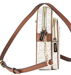 Michael Kors Jet Set Medium Vanilla PVC North South Chain Crossbody Handbag - Cross Body Bags