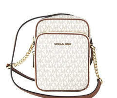 Michael Kors Jet Set Medium Vanilla PVC North South Chain Crossbody Handbag - Cross Body Bags