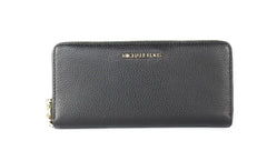 Michael Kors Jet Set Travel Large Black Pebble Leather Continental Wrist Wallet - Wallets