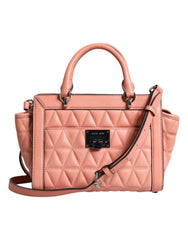 Michael Kors Peach Quilted Leather Logo Crossbody VIVIANNE Messenger Bag - Cross Body Bags