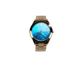 Michael Kors Slim Runway Stainless Steel Watch MK3494 Ocean Blue Gold NO BOX - Watches